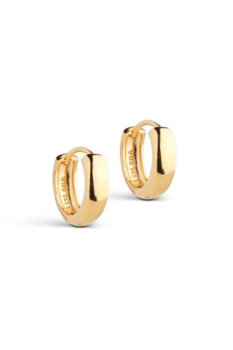 Priser på Enamel - Øreringe - Hoops, Classic Wide 15 mm - Gold