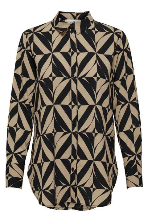 Priser på JDY - Skjorte - JDY Piper L/S Long Shirt - Dia Black
