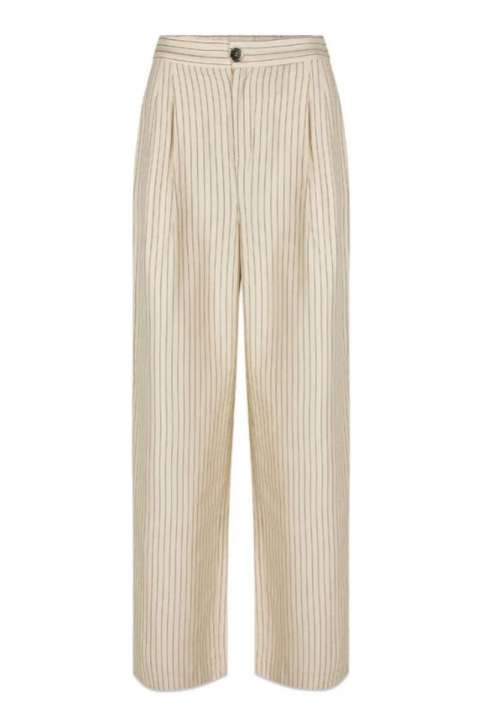 Priser på Modström - Bukser - IsabelMD Pants - Summer Sand Pinstripe