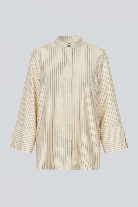 Priser på Modström - Skjorte - IsabelMD Shirt - Summer Sand Pinstripe