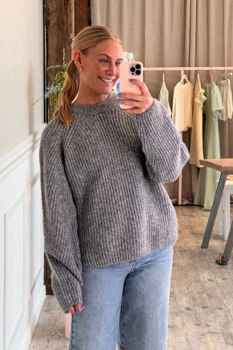 Priser på Nümph - Strik - Nuzindi Pullover - Storm Front Melange