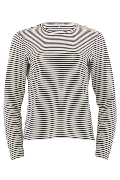 Priser på Continue - Bluse - Daimi - White/Black Stripe