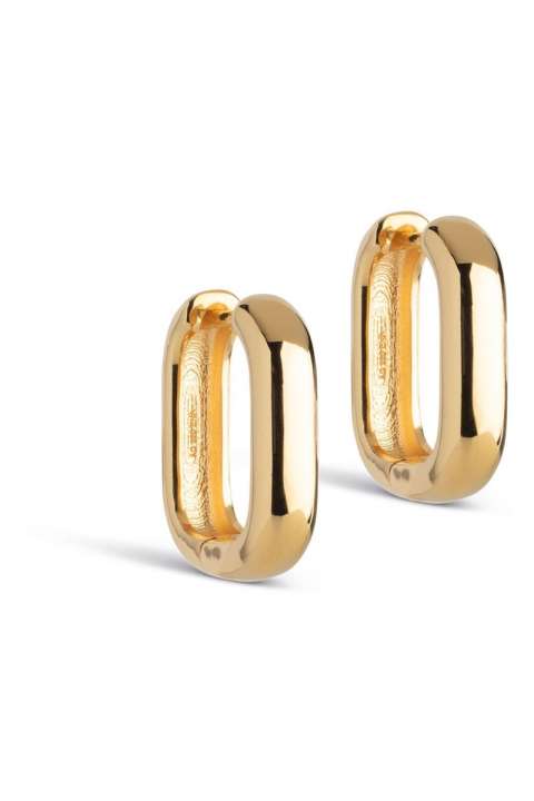 Priser på Enamel - Øreringe - Square Hoops 18 mm - Guld
