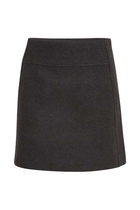 Priser på Ichi - Nederdel - IH Wooly SK3 - Dark grey melange