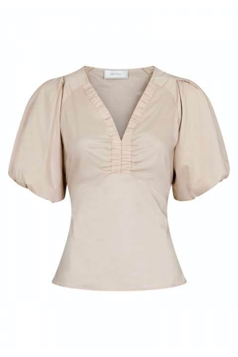 Priser på Neo Noir - Bluse - Irina Poplin Blouse - Dark Sand