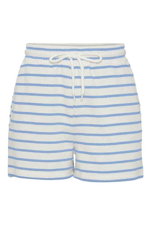 Priser på Pieces - Shorts - PC Chilli Summer Hw Shorts Stripe - Cloud Dancer/Light Blue
