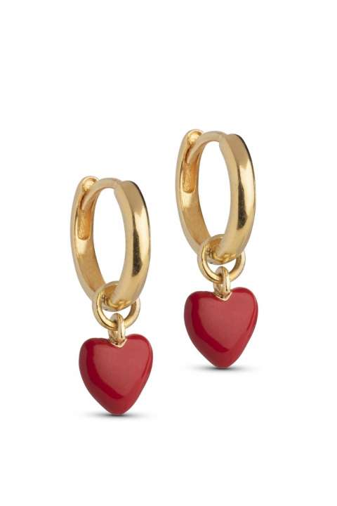 Priser på Enamel - Øreringe - Amore Hoops - Red