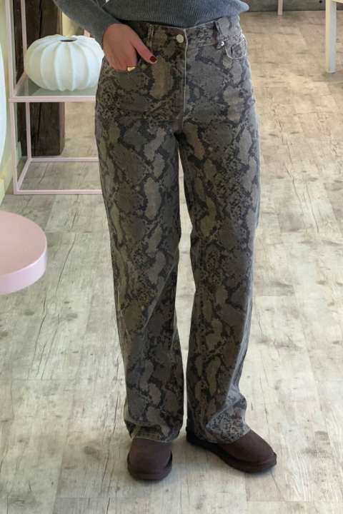 Priser på Y.A.S - Jeans - Yasleonora Hw Denim Jeans - Black Snake Print