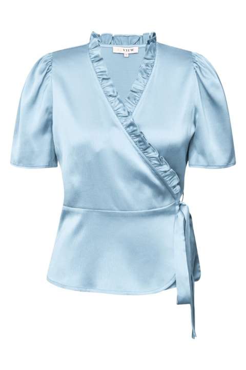 Priser på A-View - Bluse - Peony Blouse - Light Blue
