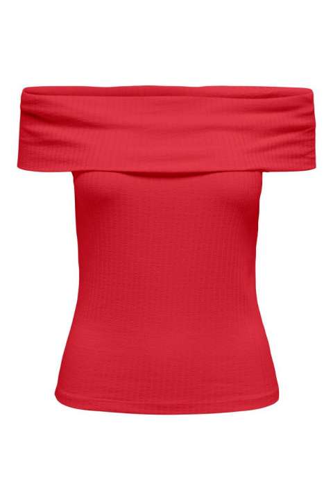 Priser på JDY - Top - JDY Fransiska S/S Offshoulder Top - High Risk Red