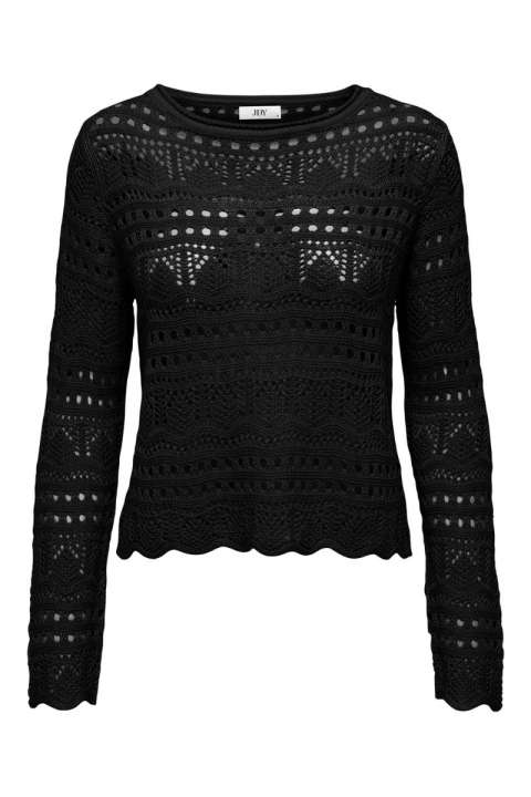 Priser på JDY - Bluse - JDY Sun Lay L/S Boatneck Pullover - Black