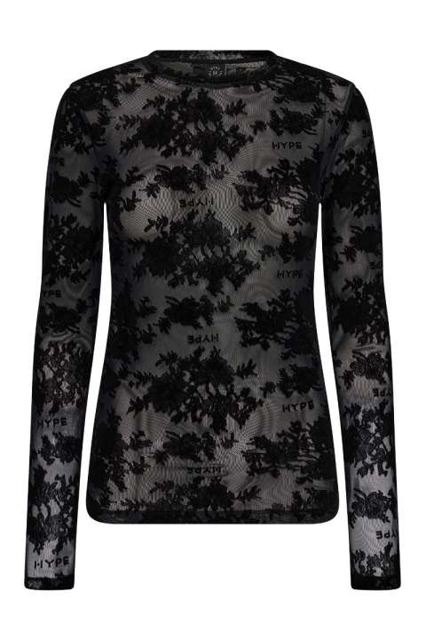 Priser på Hype The Detail - Bluse - Lace Blouse - Sort