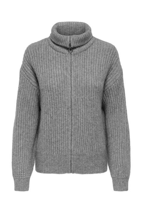 Priser på JDY - Cardigan - Jdy Silja L/S Zip Cardigan - December Sky/Melange