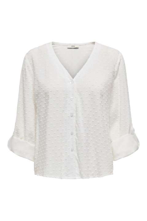 Priser på JDY - Bluse - Diana Life 7/8 Dobby Shirt - Cloud Dancer