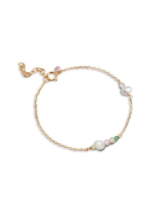 Priser på Enamel - Armbånd - Copenhagen Bracelet, Sofia - Light Pink, Khaki Green, Peach and Pearl