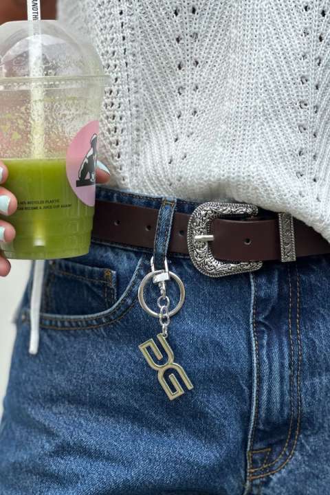 Priser på Gestuz - Accessories - GZkenia Logo Keychain - Silver