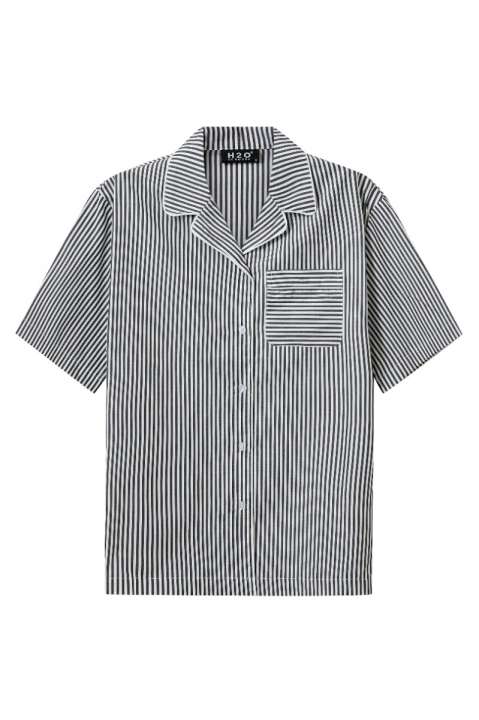 Priser på H2O - Skjorte - Rønne Essential Pajamas Shirt - Black/White Stripe