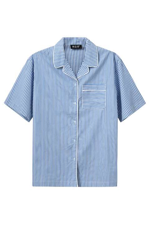 Priser på H2O - Skjorte - Rønne Essential Pajamas Shirt - Blue/White Stripe