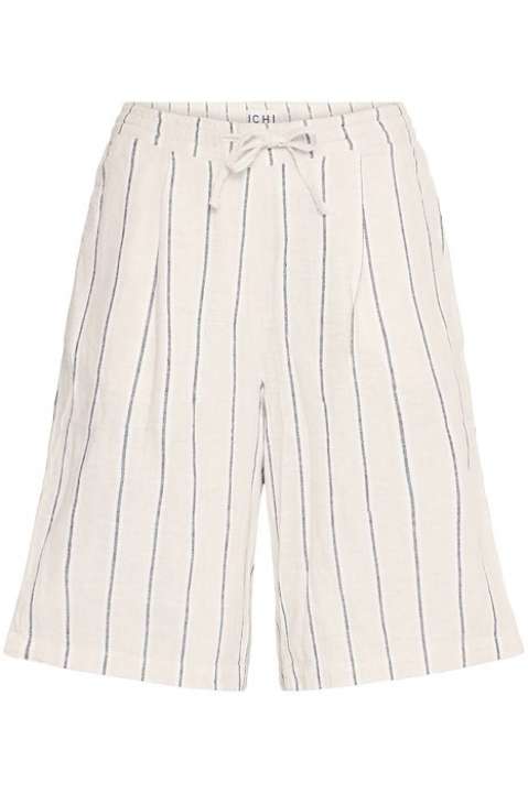 Priser på Ichi - Shorts - IH Linno SHO2 - Natural Ecru Stripe