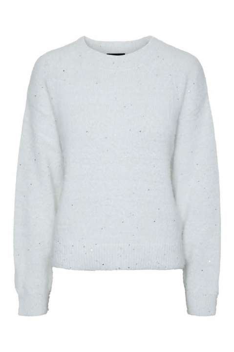 Priser på Pieces - Strik - PC Neqin Ls O-neck Knit - Cloud Dancer
