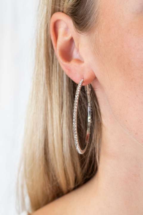 Priser på Lucky Lemon - Øreringe - Maia Diamond Hoops - Sølvfarvet