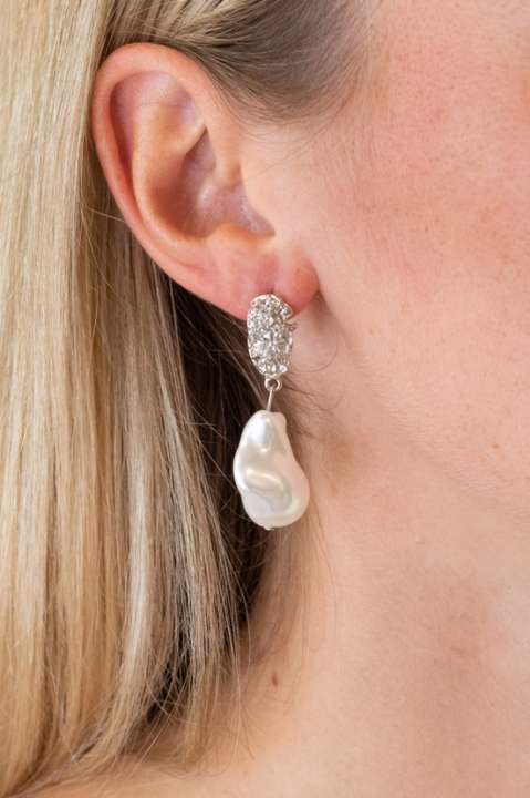 Priser på Lucky Lemon - Øreringe - Anna Pearl Studs - Sølvfarvet