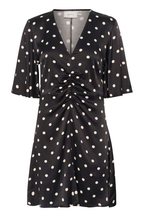 Priser på Gestuz - Kjole - GZdotta P SS dress - Black with egret dot