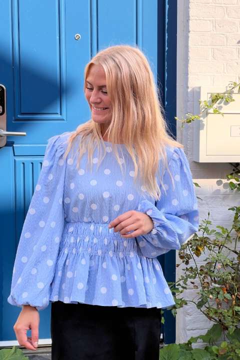 Priser på A-View - Bluse - Elinor Blouse - Blue/White