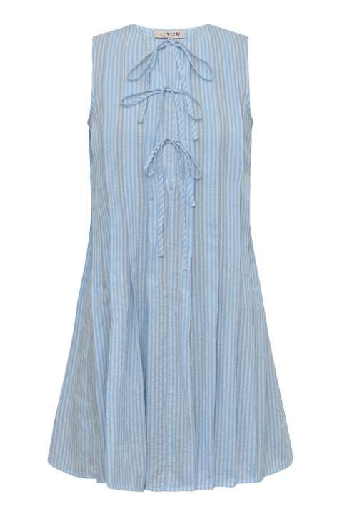 Priser på A-View - Kjole - Agni Dress - Light blue/White stripe