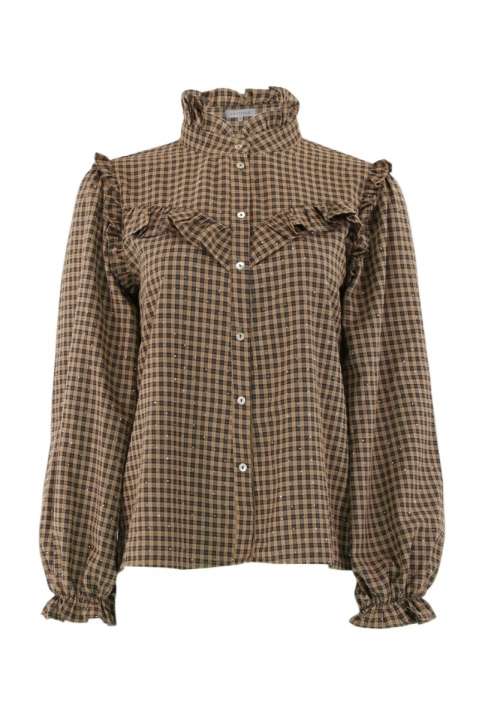 Priser på Continue - Skjorte - Lina Check - Brown Check