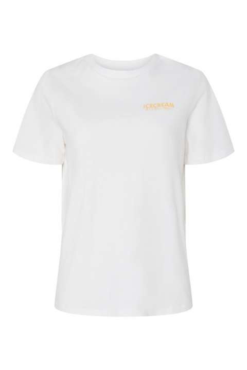 Priser på Pieces - T-shirt - Funsun Ss Printed T-Shirt - Bright White