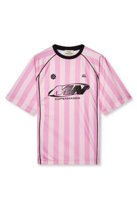 Priser på Mads Nørgaard - T-shirt - Shiny Sport Manna Tee - Begonia Pink/Blushing Bride