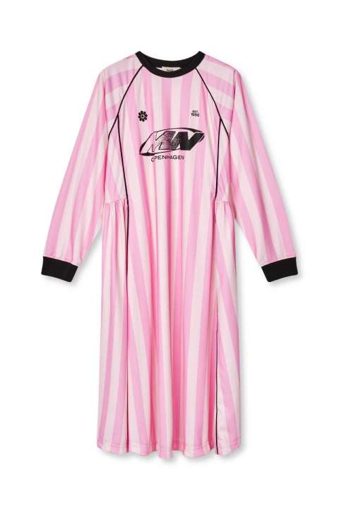 Priser på Mads Nørgaard - Kjole - Shiny Sport Debbie Dress - Begonia Pink/Blushing Bride