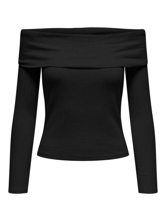 Priser på JDY - Top - Jdy Fransiska L/S Off Shoulder Top - Black