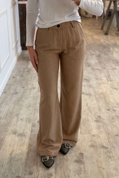 Priser på Continue - Bukser - Roberta Sand Stripe - Sand/white stripe