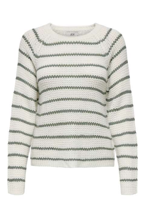 Priser på Jdy - Strik - Ellen L/S Oneck Raglan Pullover - Cloud Dancer/Sea spray