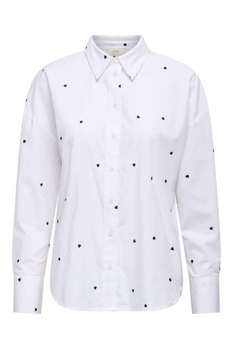 Priser på JDY - Skjorte - Nelly L/S Loose Shirt - White/black