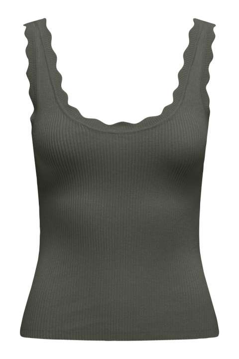 Priser på JDY - Top - Nanna S/L Scallop Edge Top - Kambaba