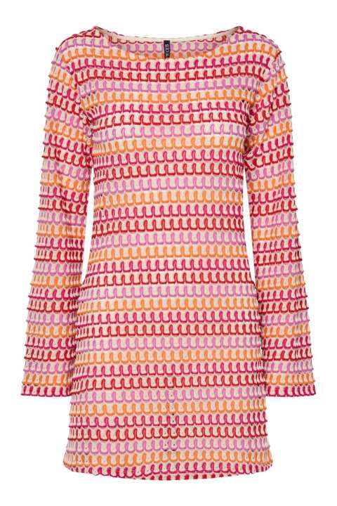 Priser på Pieces - Kjole - Danni Ls Short Crochet Dress - Cloud Cream