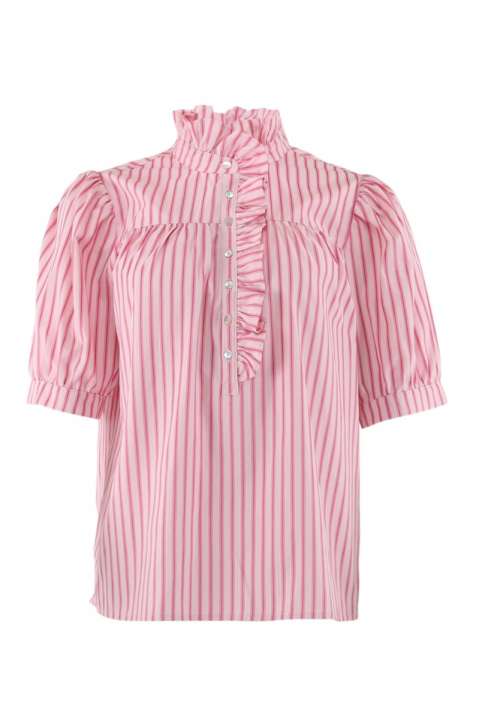 Priser på Continue - Bluse - Ariana Stripe Pink - Pink Stripe