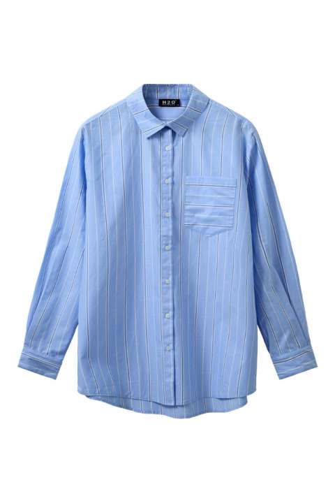 Priser på H2O - Skjorte - Rønne Essential Pajamas Shirt L/S - Light Blue/White/Blue