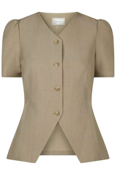 Priser på Neo Noir - Bluse - Jules Structure Blouse - Dark Taupe