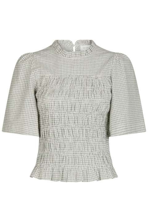 Priser på Neo Noir - Bluse - Possini Small Check Blouse - Creme