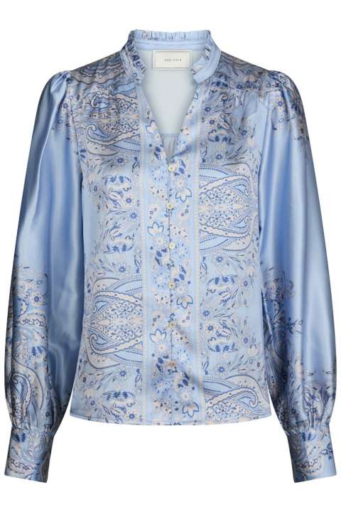 Priser på Neo Noir - Bluse - Massima Paisley Border Blouse - Light Blue