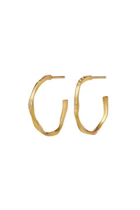 Priser på Maanesten -Øreringe - Echo Midi Earrings - Guld