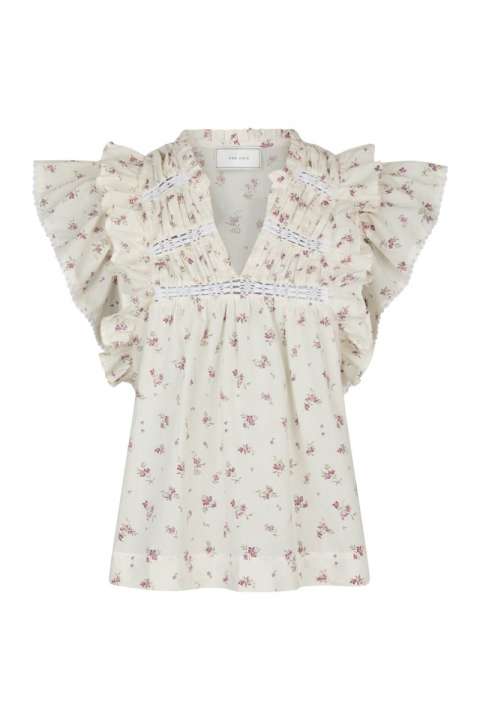 Priser på Neo Noir - Top - Jayla Small Blossom Top - Creme