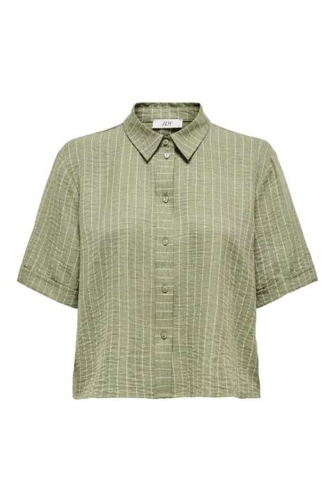 Priser på JDY - Skjorte - Power S/S Short Shirt - Deep Lichen Green Cloud Dancer