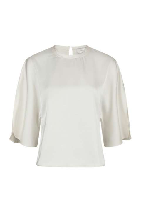 Priser på Neo Noir - Bluse - Liora Heavy Sateen Blouse - Pearl