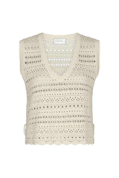 Priser på Neo Noir - Top - Catana Crochet Knit Top - Creme
