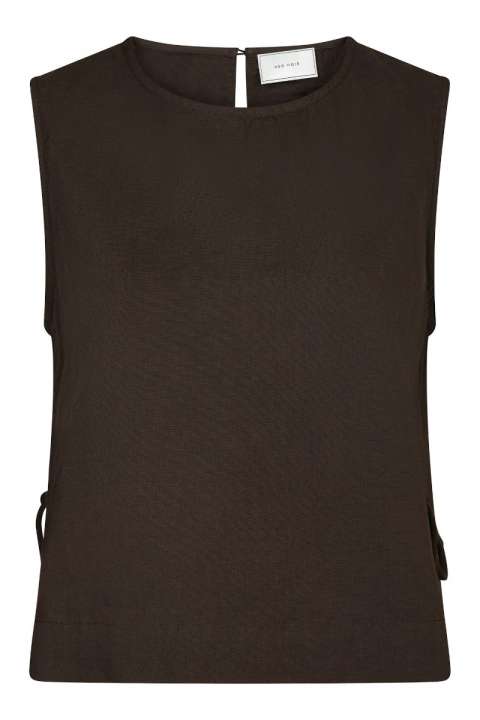 Priser på Neo Noir - Top - Svetlana Linen Top - Dark brown